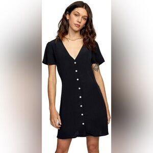RVCA Black V-Neck Mini Dress